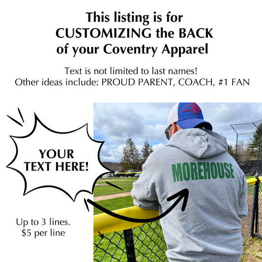 COVENTRY Apparel BACK Customization