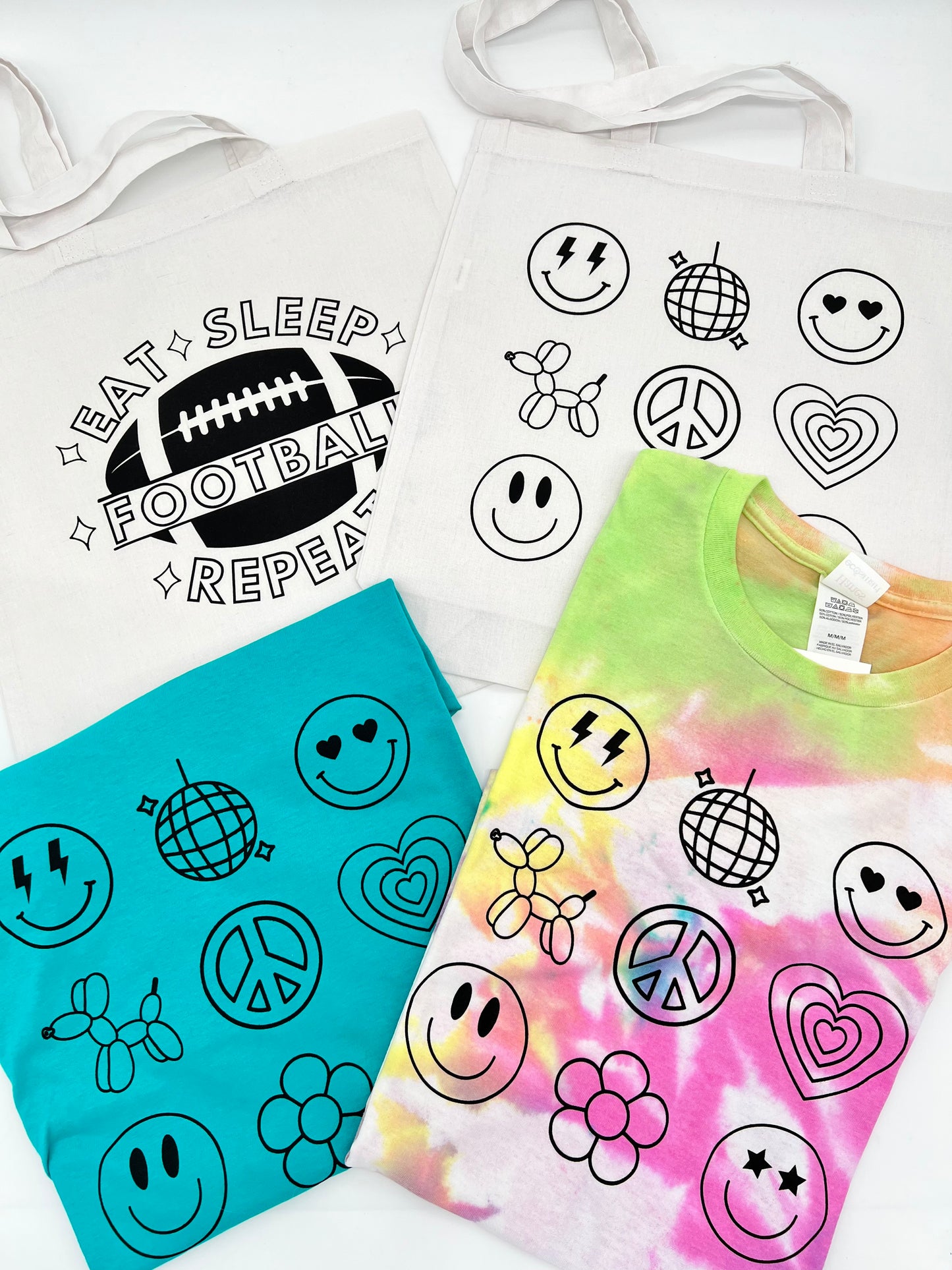 Color Your Own Tote Bag & Smiley Tee